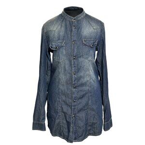 Women’s Imperial Long Sleeve Denim Shirt Size S Cotton Blend